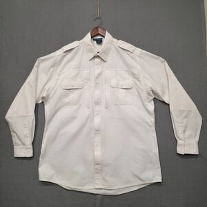 Propper Men's White Heavy‎ Zippered Tactical Long Sleeve Shirt Size XL/L